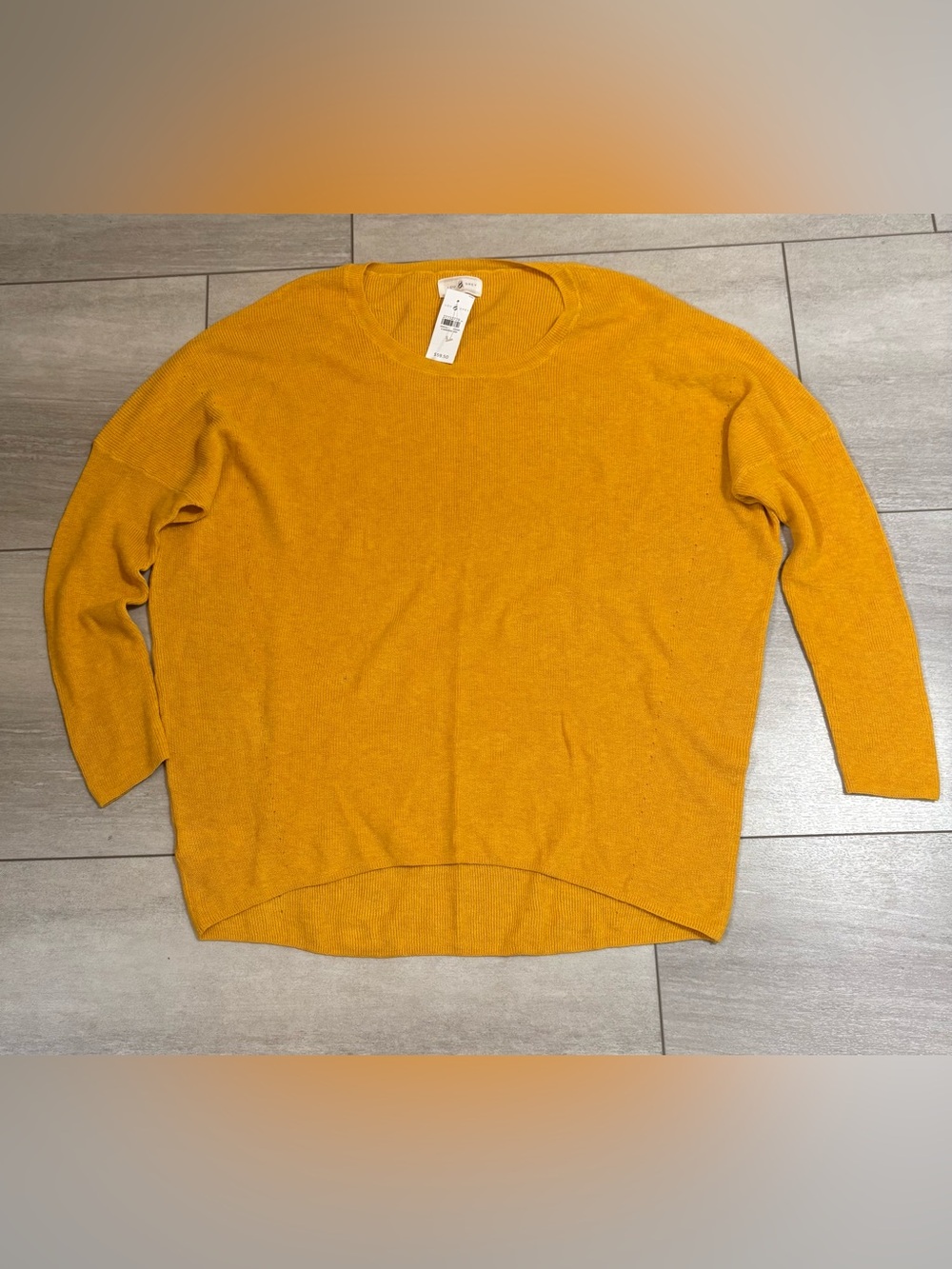 Lou & Grey Lightweight Crewneck Sweater in Mustard